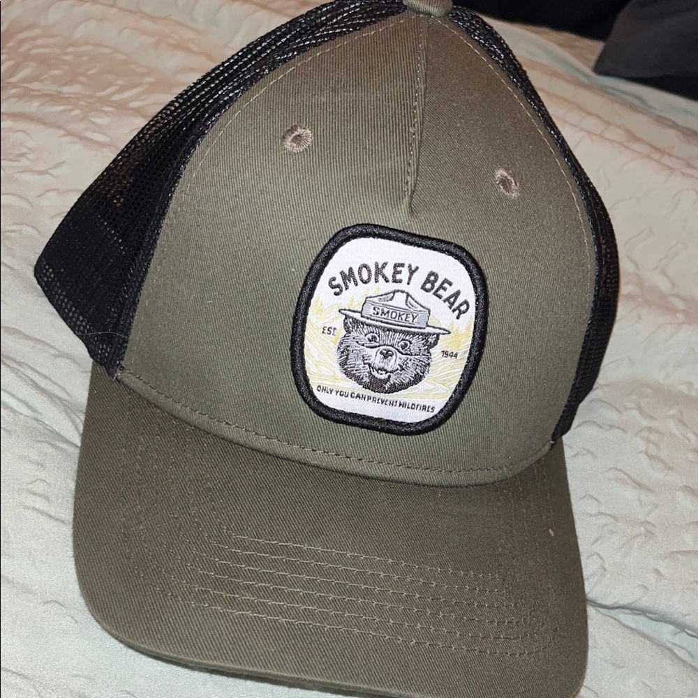 Smokey Bear Olive Green and Black Cap